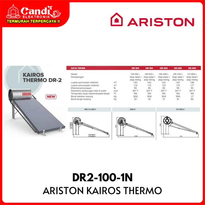 Ariston Kairos Thermo Dr2-100-1n ( Collector 1 + Hydra Inst Kit 1 + Documentazione 1 + Cna 1 + Heating Element 1 )